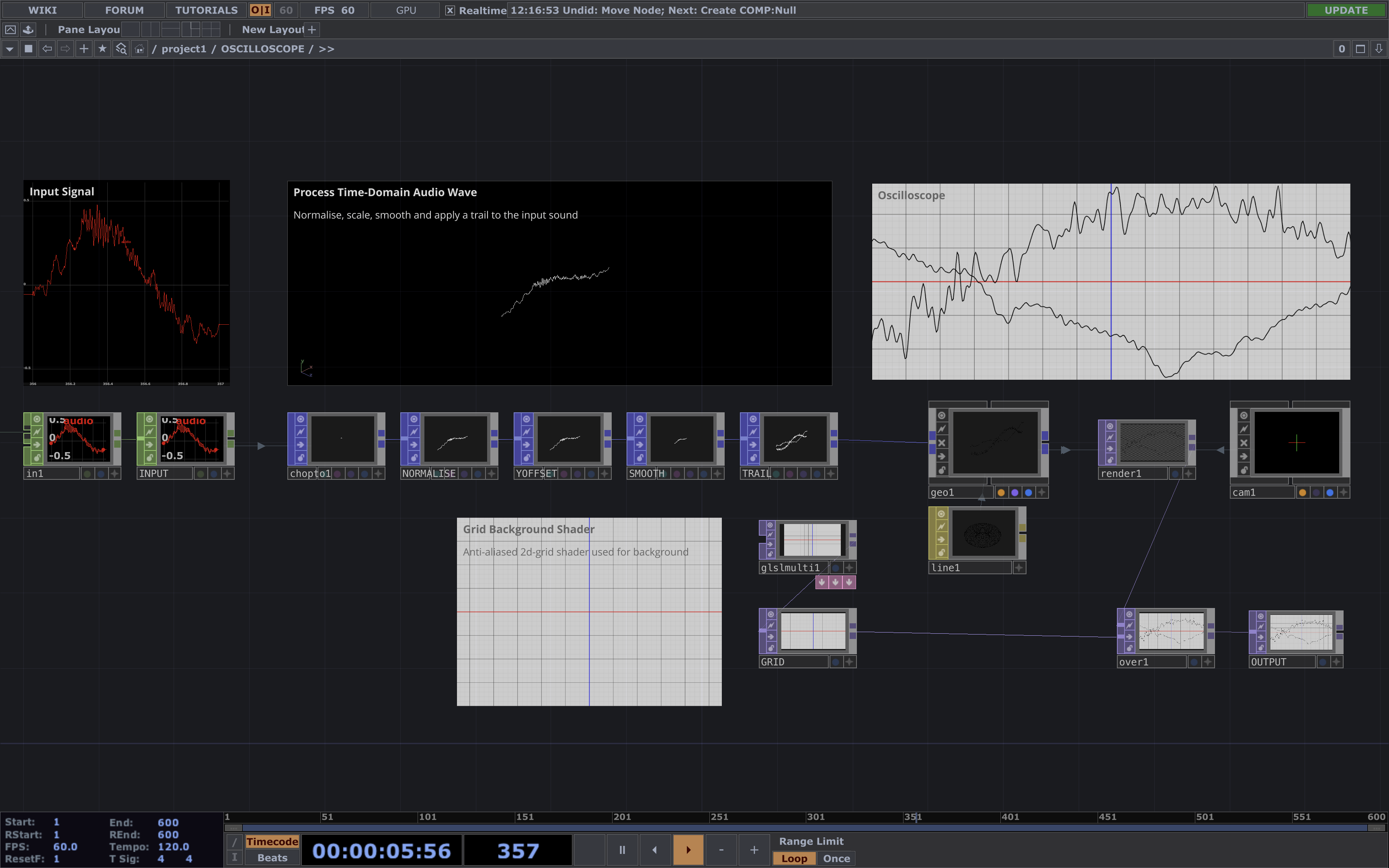 Oscilloscope network
